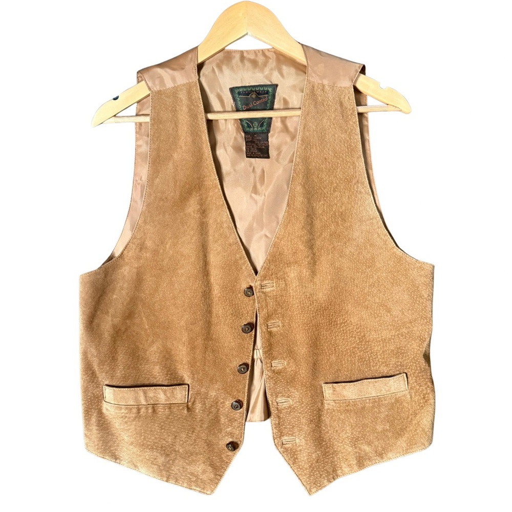 Vintage Tan Leather Vest 100% Leather